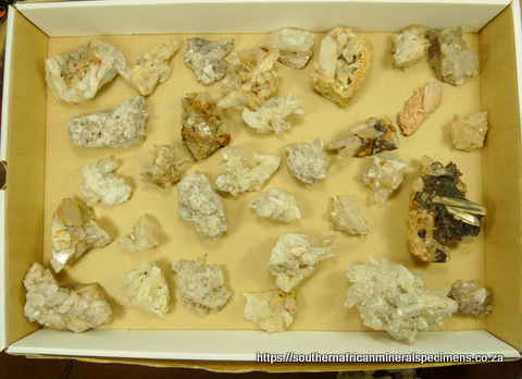 32 medium to low quality quartz crystal specimens
