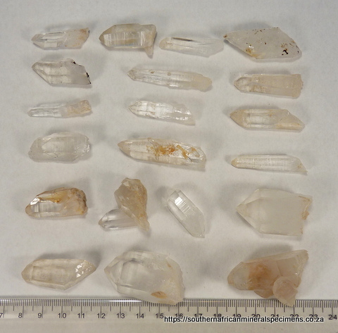 20 quartz crystals from the Ceres area, WC, SA
