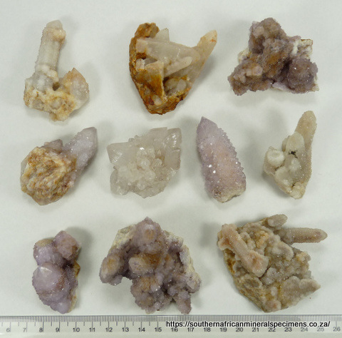 10 cactus quartz specimens from KwaNdebele, Mpumalanga