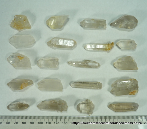 Quartz crystals specimens from Vredendal, WC (SA)