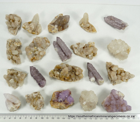 Twenty cactus quartz specimens