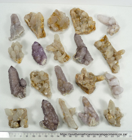 20 cactus quartz crystal specimens
