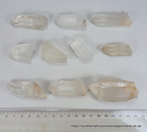 10 quartz crystals from the Ceres area
