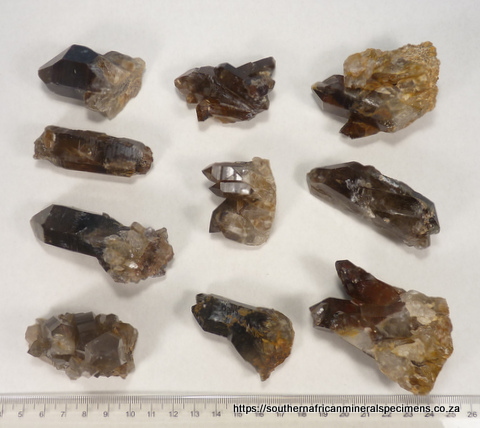 Smoky quartz crystal specimens - Concordia, Northern Cape