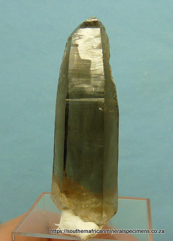 Gemmy, smoky quartz crystal, part of famous find