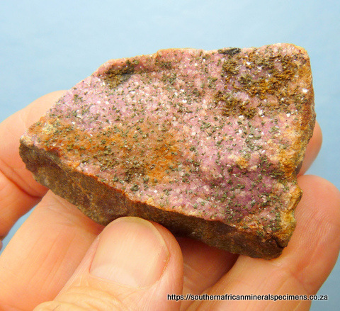 Cobaltoan dolomite crystals on rock matrix